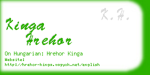 kinga hrehor business card